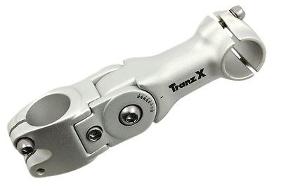 TRANZ-X ADJUSTABLE -20to + 50 AHEAD HANDLEBAR STEM 28.6mm ALLOY SATIN SIL JD363