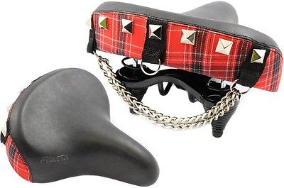 ELECTRA "PUNK" SADDLE FOR USA SYTLE CRUISER OR TOWN BIKE TARTAN STUDDED + CHAIN