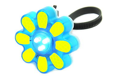 3 LED FRONT BICYCLE LIGHT BLUE FLOWER SHAPED IDEAL GIFT KIDS 50% OFF