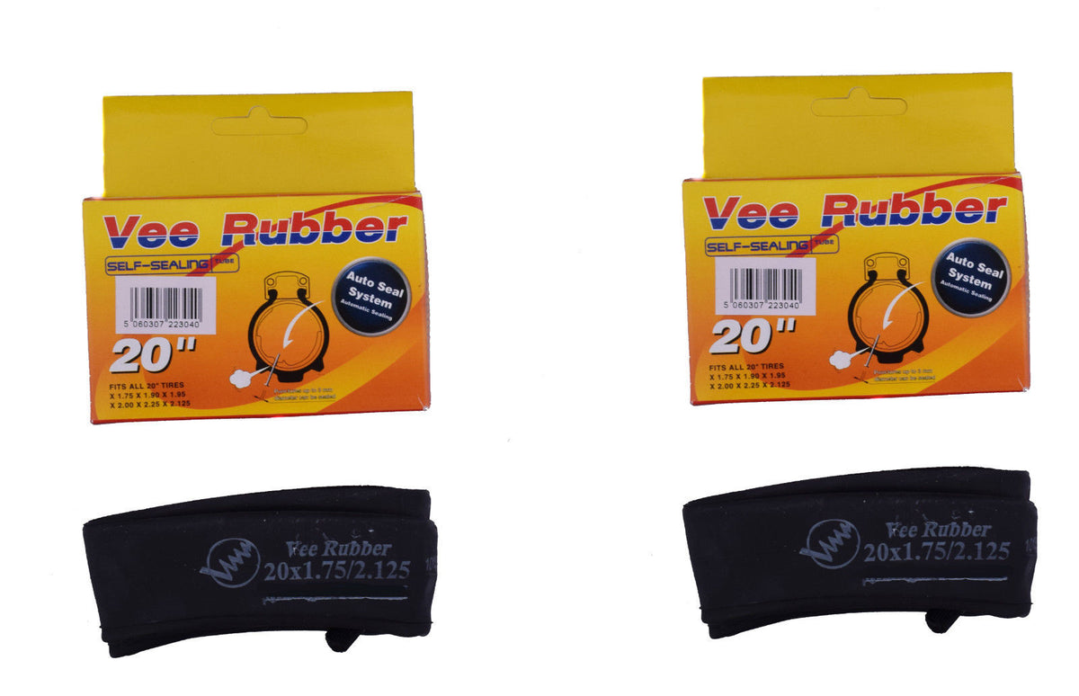 PAIR (2) SELF-SEALING INNER TUBES 20 x1.75- 20 x 2.125 CAR VALVE BMX,F