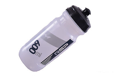 RSP TEAM ELITE CYCLING SQUEEZABLE DRINKS WATER BOTTLE 600ml TRANSPARENT-BLACK