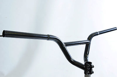 650MM TRIALS BIKE HANDLEBARS BRACED FITTED WITH THREAD LESS 28.6MM AHEAD STEM