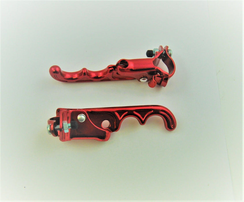 OLD SCHOOL BMX -BURNER DIA COMPE TECH 2 TYPE ALLOY BRAKE LEVER ANODISED RED NOS