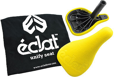 ECLAT UNIFY SEAT LIGHTWEIGHT SADDLE PADDED YELLOW+BUILT IN 25.4 SEATPOST