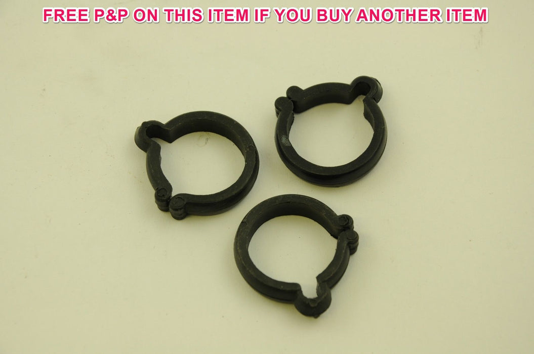 3 x VINTAGE BICYCLE 1" 25.4mm BLACK PLASTIC BIKE BRAKE GEAR CABLE CLIPS 80'sMADE