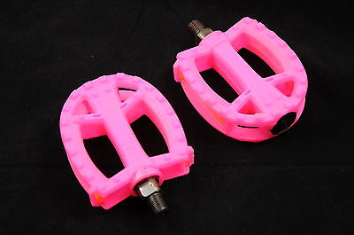 PEDALS FOR BMX OR CHILD KIDS BICYCLE PINK 1-2” PEDALS ONE PIECE CRANK
