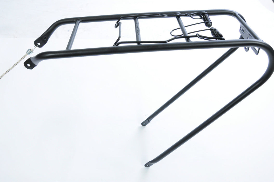Bike Rack With Spring 26” BIKE PANNIER CARRIER 53cm ALLOY SATIN BLACK CYCLE SPRING RACK LIGH
