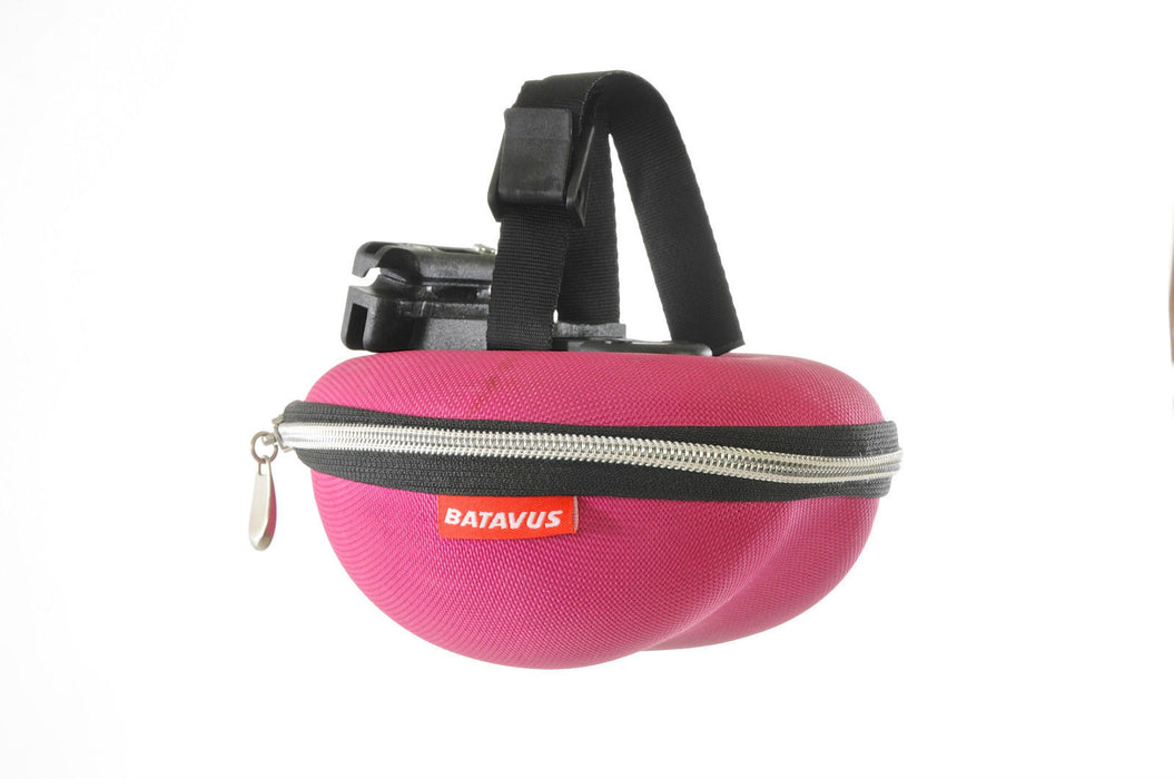 LDS BIKE PINK SADDLE BAG PROPER GIRLIE CLAMSHELL TYPE CLIP ON-OFF QUICK RELEASE