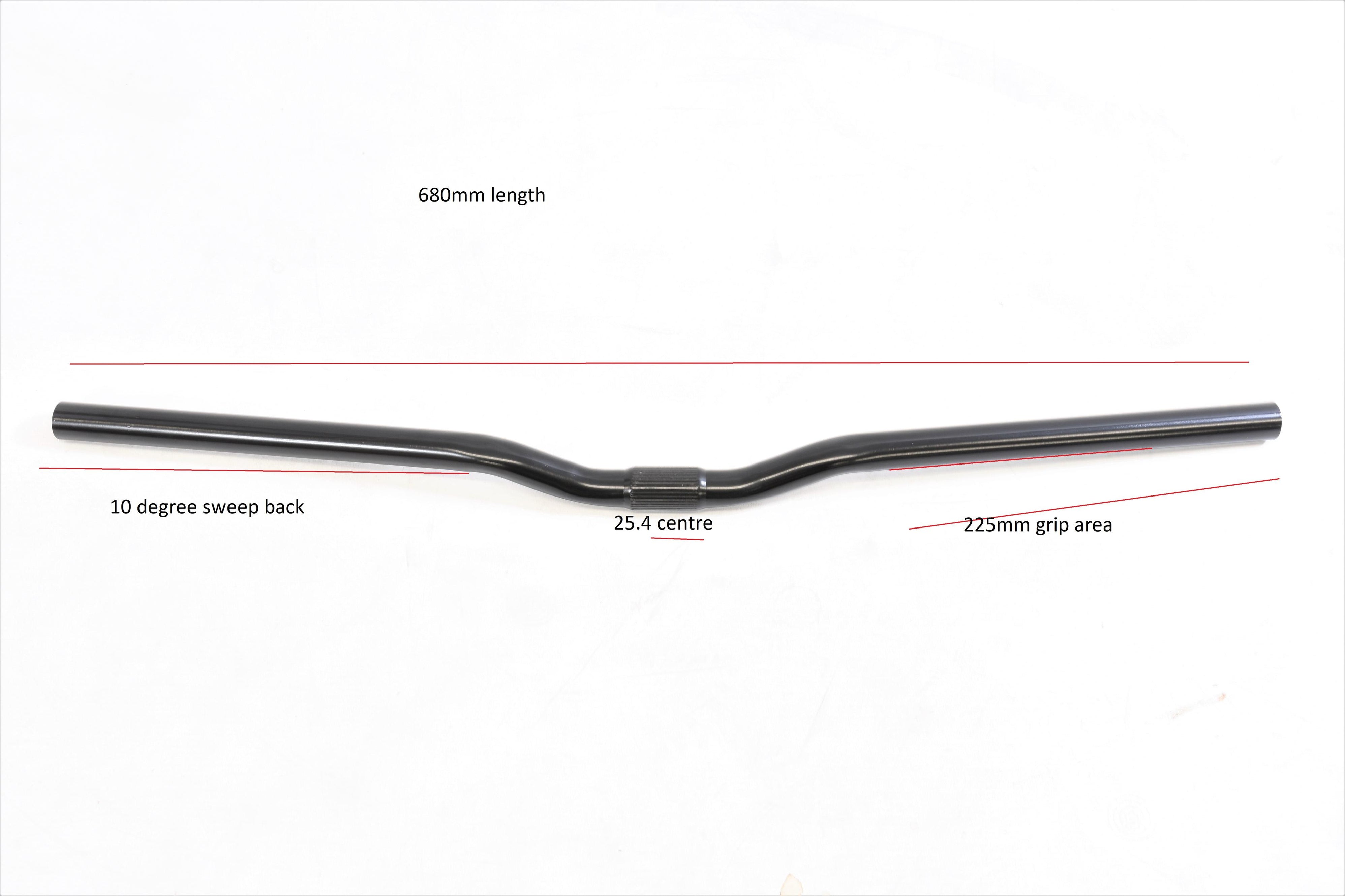 20mm Rise Handlebars 680mm Extra Wide Bike Handlebars Ideal Trekking MTB Cycles Black 20mm