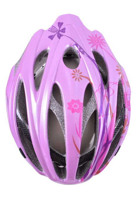 GIANT ARES BICYCLE HELMET CARBON CROWN SAFETY LARGE 58-61cm PINK FLOWERS