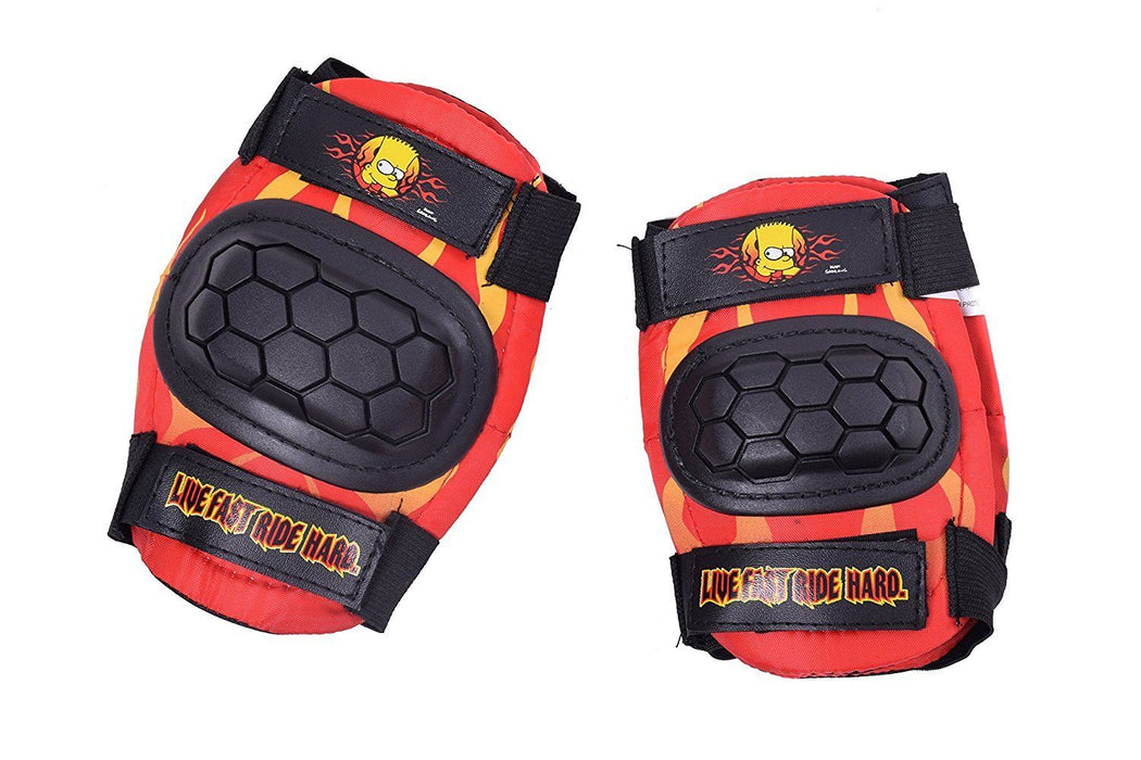 bart simpson bike helmet BART SIMPSON BOY GIFT SET FOR BIKE SCOOTER OR SKATE RIDERS HELMET PADS BELL