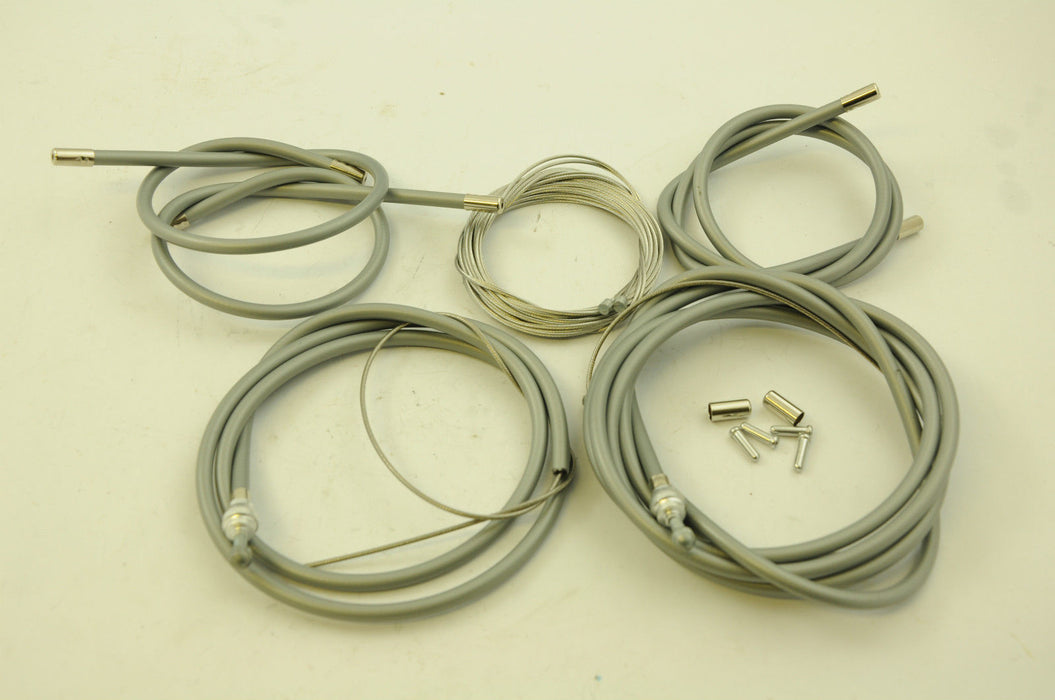 BESPOKE 50's,60's,70's80's RACING SPORTS BIKE FULL CABLE SET TAILOR MADE SILVER