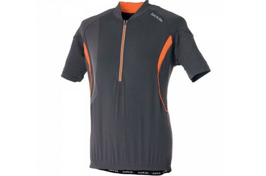 Dare 2b Spinoff Mens Short Sleeve Cycling Jersey  Grey-Orange SMALL 50% OFF