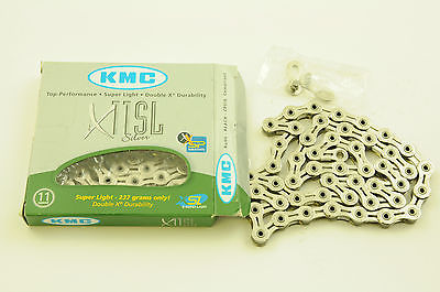 KMC X11 SUPER LIGHT 11 SPEED CHAIN SILVER 118 LINK ROAD-MTB SALE REDUCED NOW