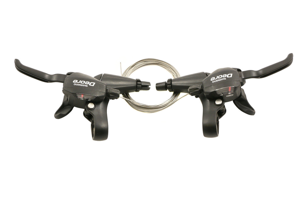 PAIR SHIMANO 27 SPEED DEORE M530 DUAL CONTROL SHIFTERS - BRAKE LEVERS ( 9 x 3 )