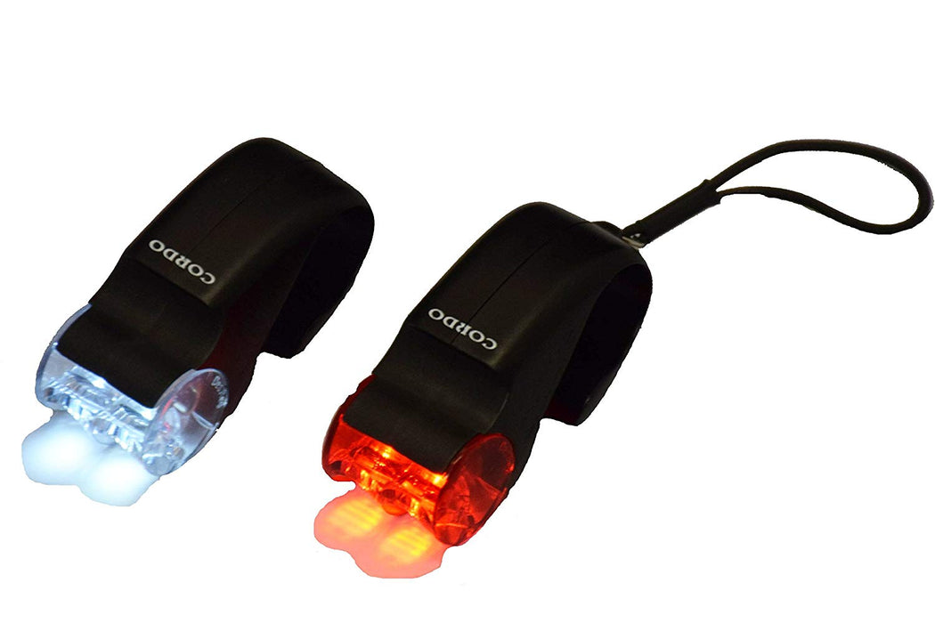 PAIR CORDO CITYLITE AUTOMATIC FRONT & REAR LED LIGHTS COMPACT EASY CLIP ON CLICK OFF