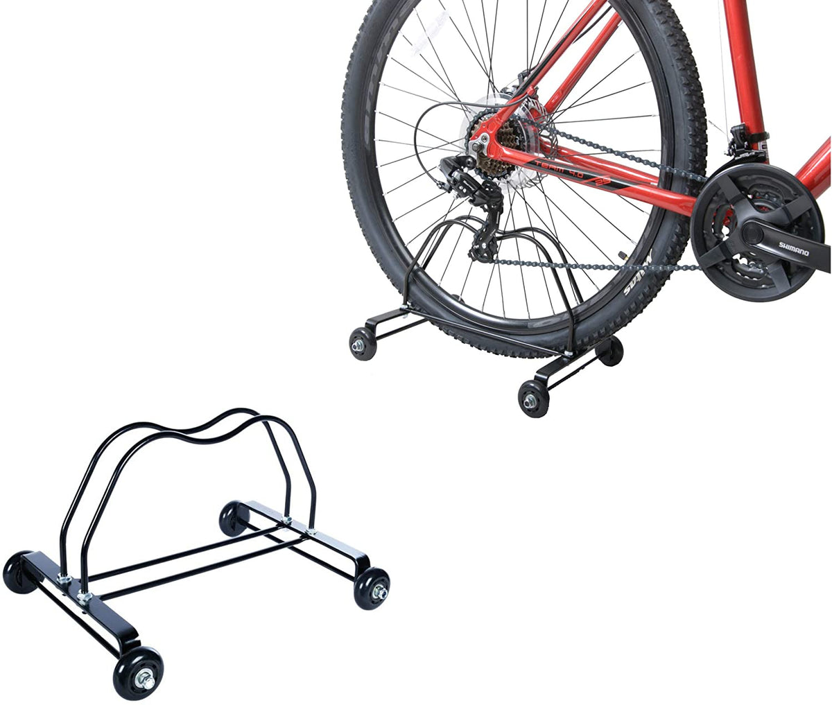 Ammaco 4 Wheel Heavy Duty Rolling Bike Bicycle Floor Display Stand Rac