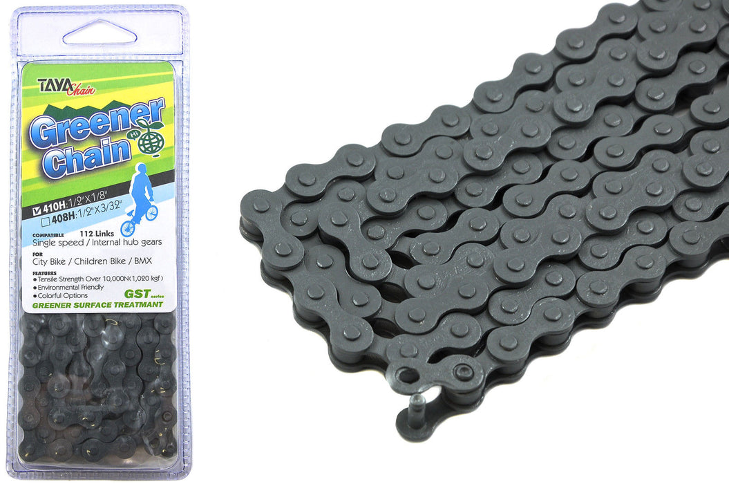 GREY COLOURED CHAIN "GREENER" TAYA 1-2 x 1-8 BMX,FIXIE,ANY SINGLE SPEED BIKE