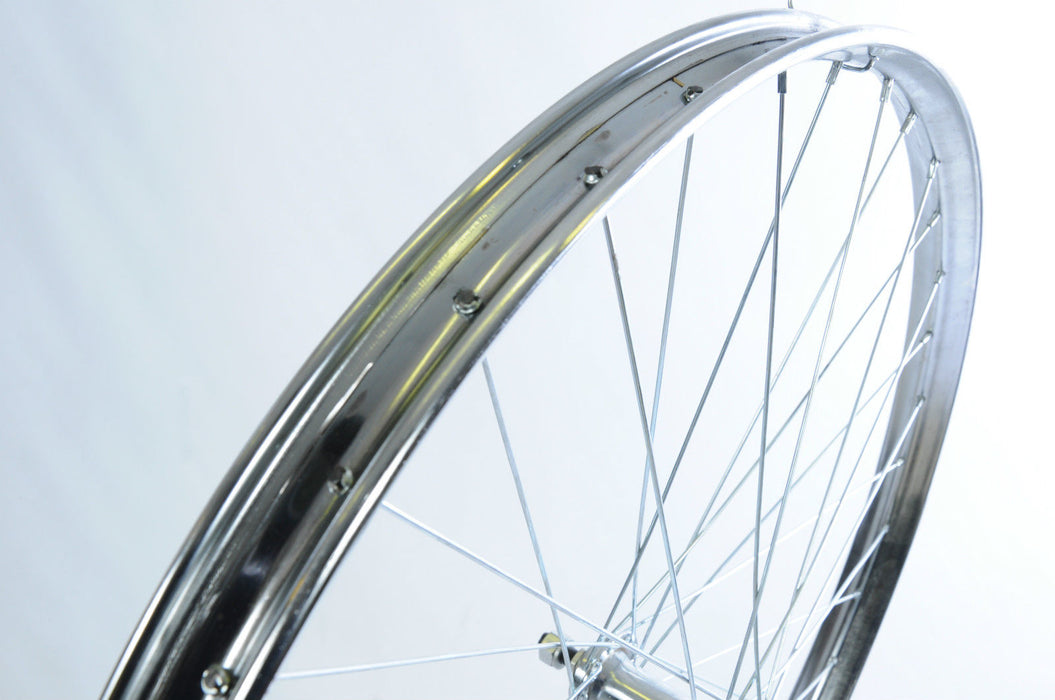 26 x 1 1/2 FRONT WHEEL VINTAGE ROADSTER BIKE WESTWOOD CHROME RIM ROD ...