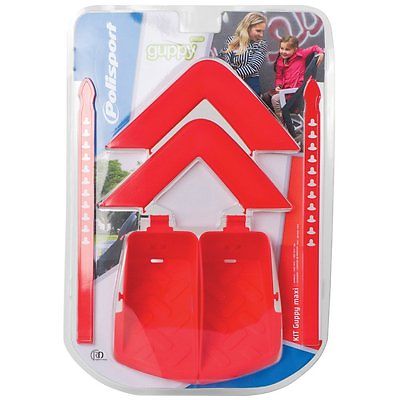 POLISPORT GUPPY MAXI CHILD SEAT STYLE KIT, ARM & FOOT REST + FOOT STRAPS RED - Bankrupt Bike Parts