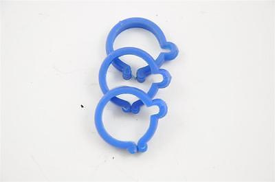 3 x VINTAGE BICYCLE 1"(25.4mm) PLASTIC BIKE BRAKE CABLE CLIPS 80's MADE. BLUE