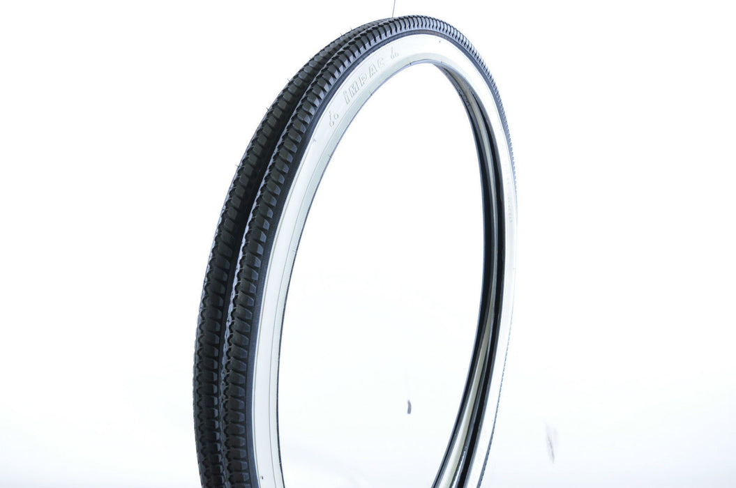 PAIR 24 x1 3-8” (37-540) VINTAGE JUNIOR RACING ROAD BIKE TYRES WHITEWALL IMPAC