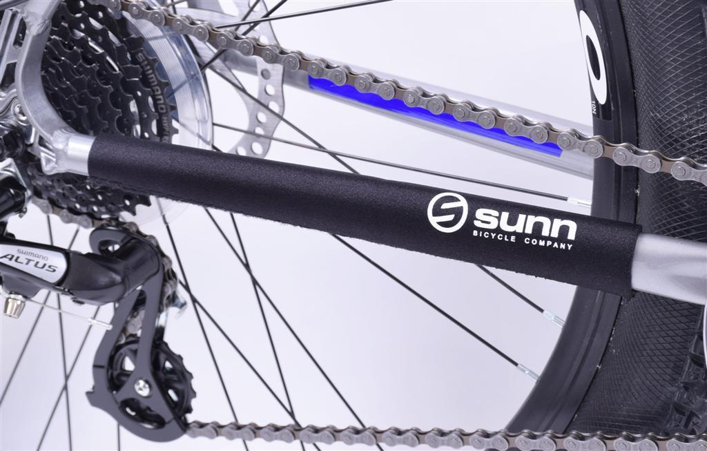 SUNN MTB or BMX CHAINSTAY PROTECTOR VELCRO FOAM PADDED 260mm LONG BLAC