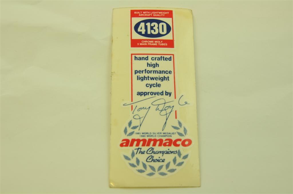 AMMACO TONY DOYLE CHAMPIONS CHOICE 4130 RACING BIKE 80’s TRANSFER,STICKER NEW