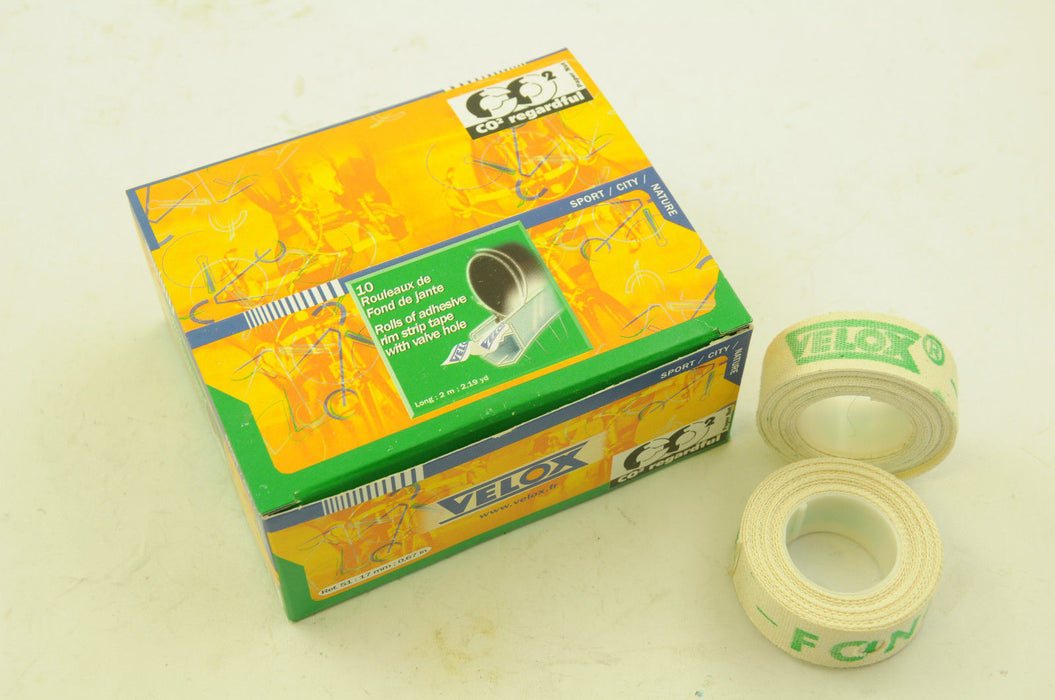 PAIR (2) VELOX BIKE 17mm RIM TAPES 2 ROLLS STICKEY HEAVY DUTY RIM TAPES 2mtr