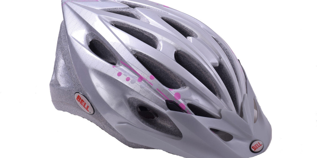 bell vela fusion sport bike helmet BELL LADIES CYCLE BIKE HELMET VELA SILVER DOTS FUSION SPORT 50-57cm
