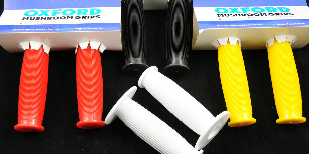 MUSHROOM TYPE BMX HANDLEBAR GRIPS CHOICE OF RED,YELLOW BLACK OR WHITE