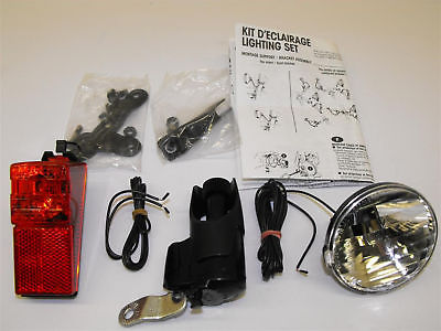 BICYCLE DYNAMO LIGHTING COMPLETE SET FOR BIKES WITH MUDGUARDS RARE NOS