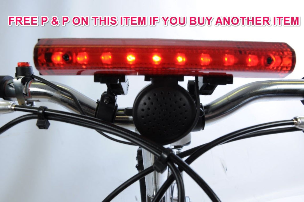 ELECTRIC HORN WITH 10 LED LIGHTS & 4 SIRENS KIDS BIKE HANDLEBAR FITTING FUN IDEAL GIFT
