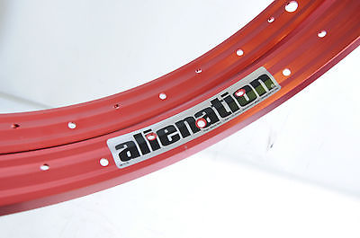 PAIR RED 20" BMX BIKE RIMS ALIENATION WIDE ALLOY 20” 406 x 25.2mm 36 SPOKE USA