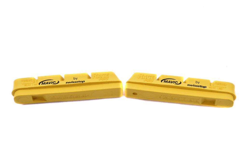 2 PR SWISS STOP RACE PRO CAMPAGNOLO YELLOW CARBON RIM BIKE BRAKE BLOCKS YELLOW N