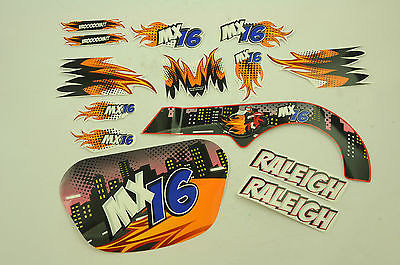 16” RALEIGH MX16 DECAL TRANSFER SET,STICKER PACK SUIT OTHER BIKES WTFRMX16
