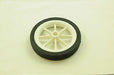 TWO WHITE PLASTIC BICYCLE  STABILISER-ANY USE SPOKED WHEELS 100mm DIAMETER - Bankrupt Bike Parts