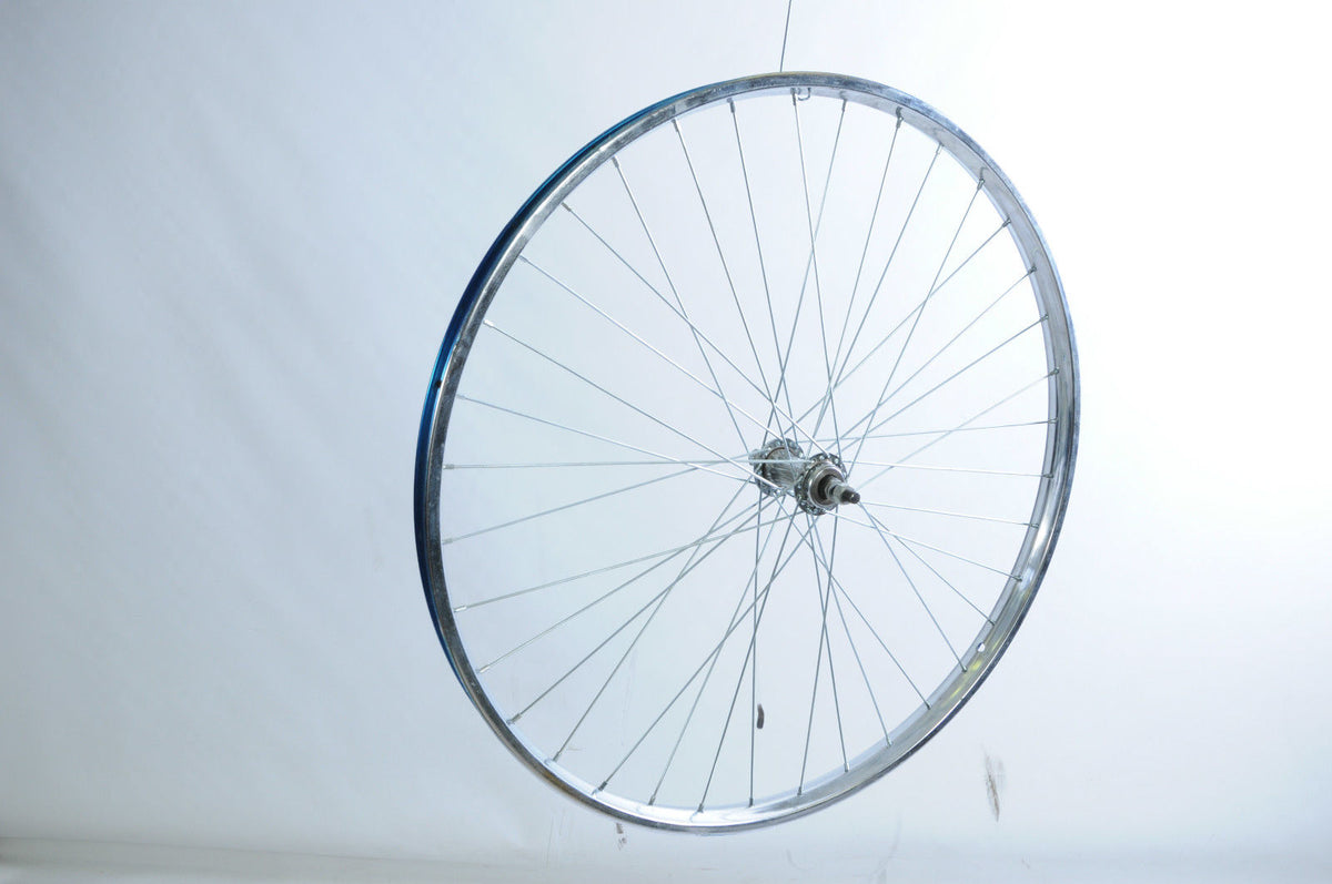 26 x 1 3/8 FRONT WHEEL VINTAGE ROADSTER BIKE WESTRICK CHROME RIM ROD OR ...