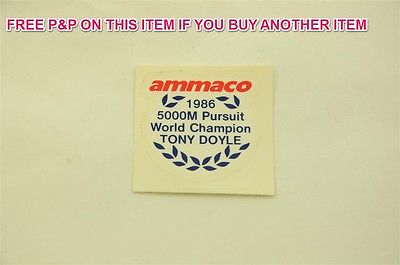 AMMACO TONY DOYLE RACING BIKE TRANSFER, DECAL ,STICKER GENUINE 1986 MADE NOS