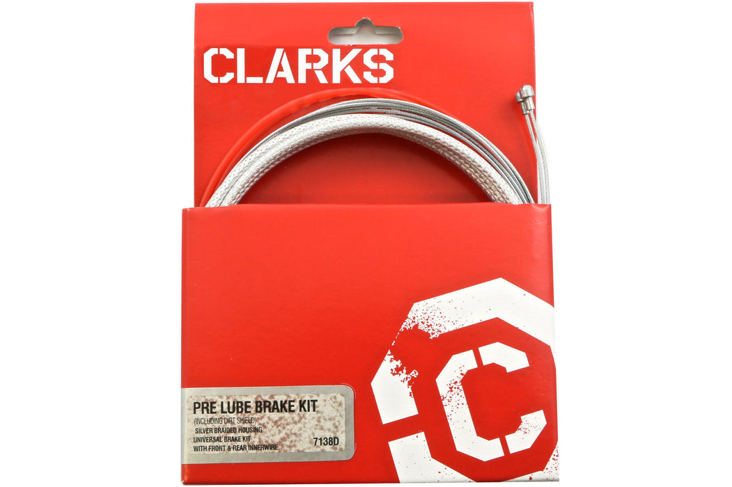 CLARKS PRE LUBE FRONT & REAR BRAIDED MTB ROAD BRAKE CABLE KIT 7138D REDUCED NOW