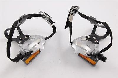 pedal for fixie LIGHTWEIGHT VP ALLOY PEDALS + INTEGRATED TOE CLIPS & STRAPS FOR MTB,RACER, FIXIE