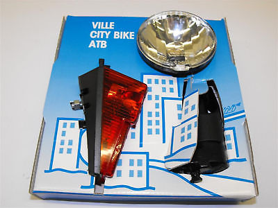 BICYCLE DYNAMO LIGHTING COMPLETE SET FOR BIKES WITH MUDGUARDS RARE NOS