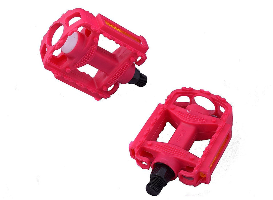 childs bike pedals PAIR CHILDREN'S KIDDIES 1/2” BIKE PEDALS NON-SLIP SUIT OPC ONE PIECE CRANK PINK