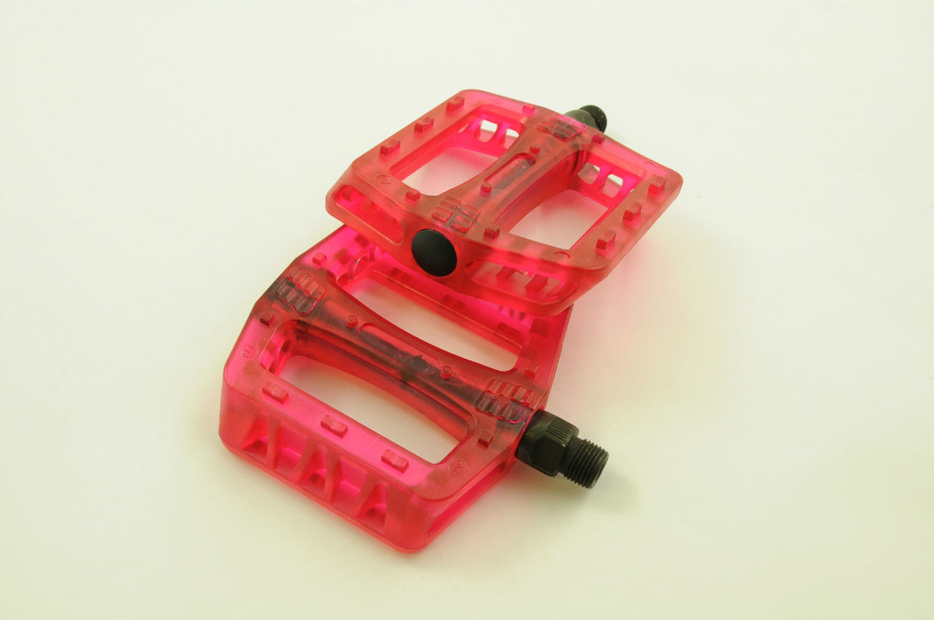 LIGHTWEIGHT MTB BIKE 9/16” PLATFORM PEDALS TRANSLUCENT RED SALE 60% OFF RRP