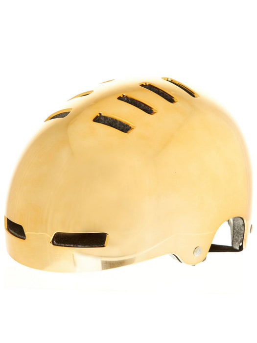 LAZER STREET DLX SERIES CHROME GOLD SKATE OR BMX BIKE CRASH HELMET 52 54cm