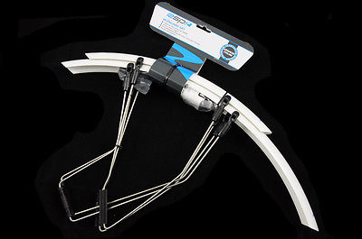 FIXIE 700c 27” MUDGUARDS GLOSS WHITE 33mm WIDE LIGHTWEIGHT RSP CLIP ON- OFF
