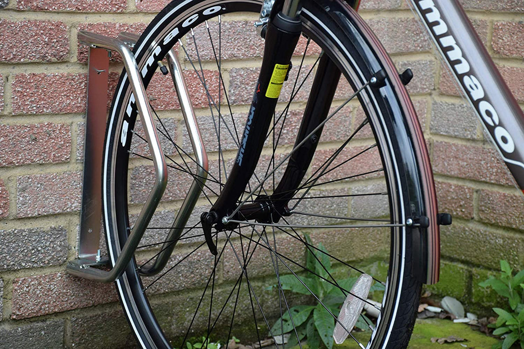 Heavy Duty Single Bike Bicycle Wheel Wall-Floor Stand Steel Display Stand Silver
