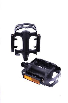 VP BIKE PEDALS BLACK SATIN METAL CAGE WITH RESIN BODY IDEAL MTB, SPORTS ANY BIKE