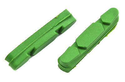 PAIR QUAD BRAKE BLOCKS 52mm PAD INSERT FOR CAMPAGNOLO 2000 GREEN 50% OFF QBB41