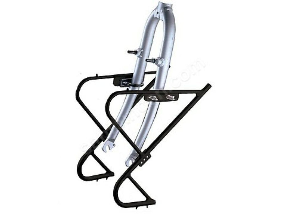 LOW RIDER FRONT PANNIER BAG RACK BLACK ALLOY BIKE FRONT FORK FITTING L